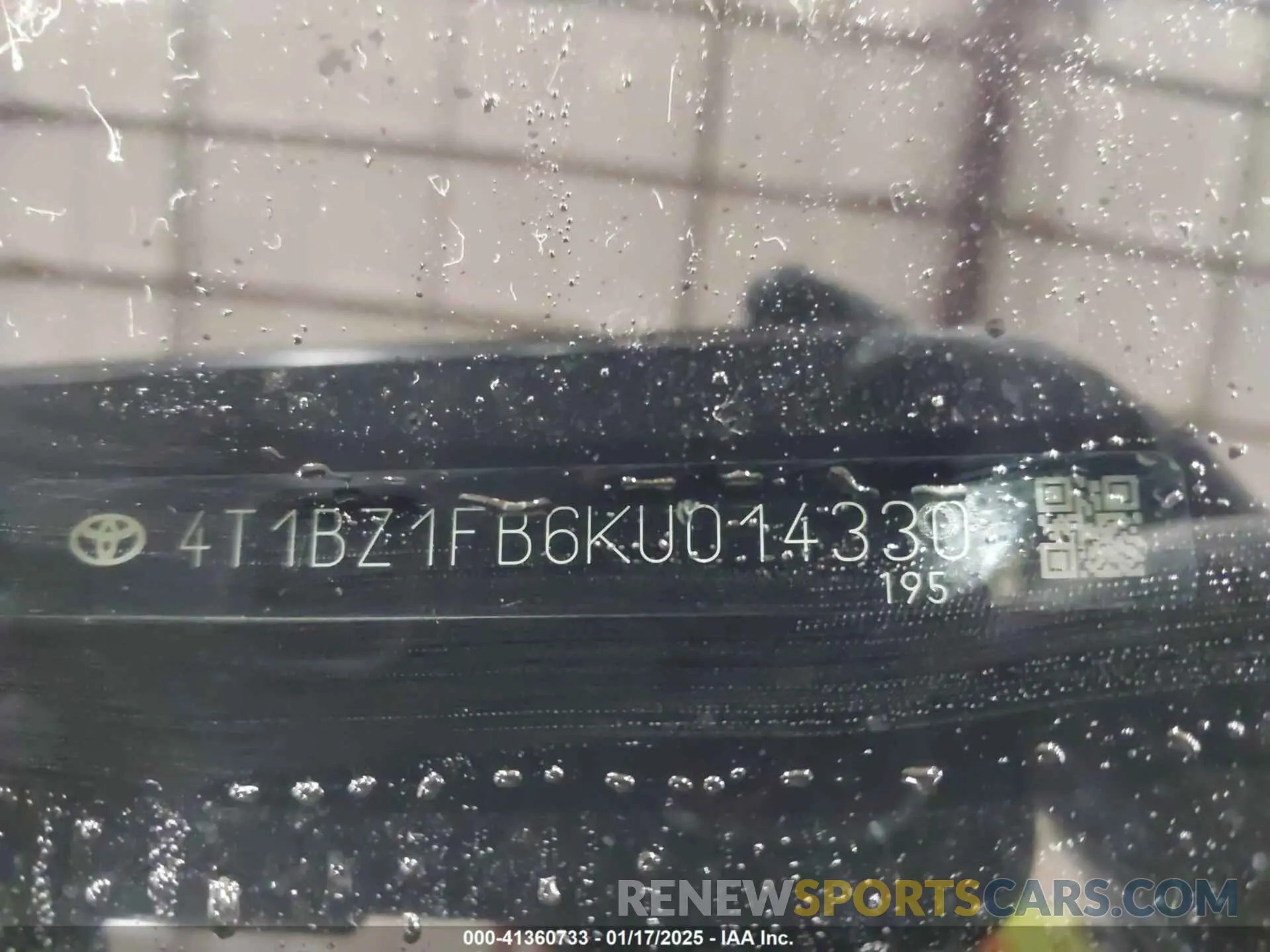 9 fotografías del automóvil dañado 4T1BZ1FB6KU014330 TOYOTA AVALON 2019