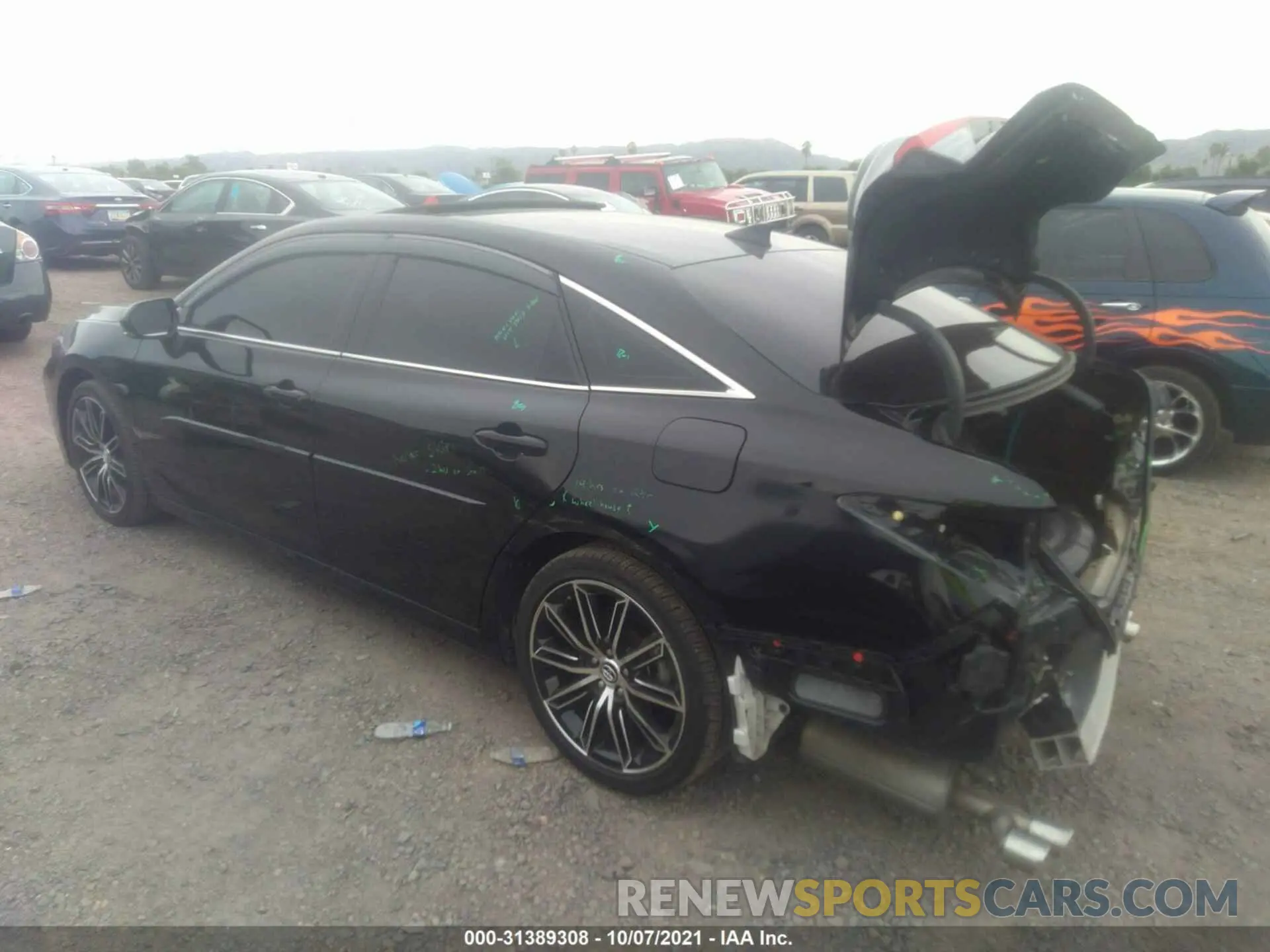 3 fotografías del automóvil dañado 4T1BZ1FBXKU014668 TOYOTA AVALON 2019