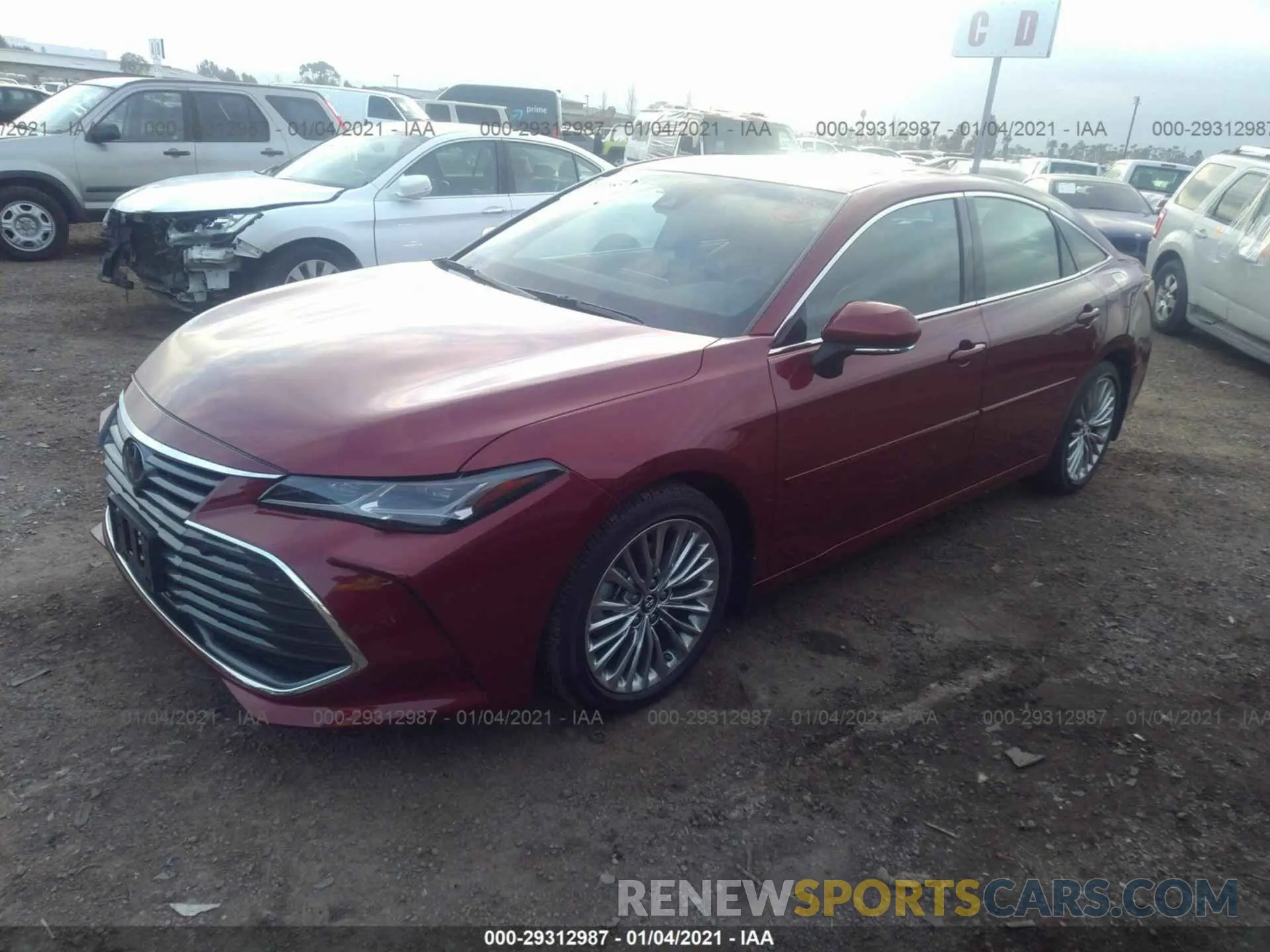 2 fotografías del automóvil dañado 4T1BZ1FBXKU035584 TOYOTA AVALON 2019