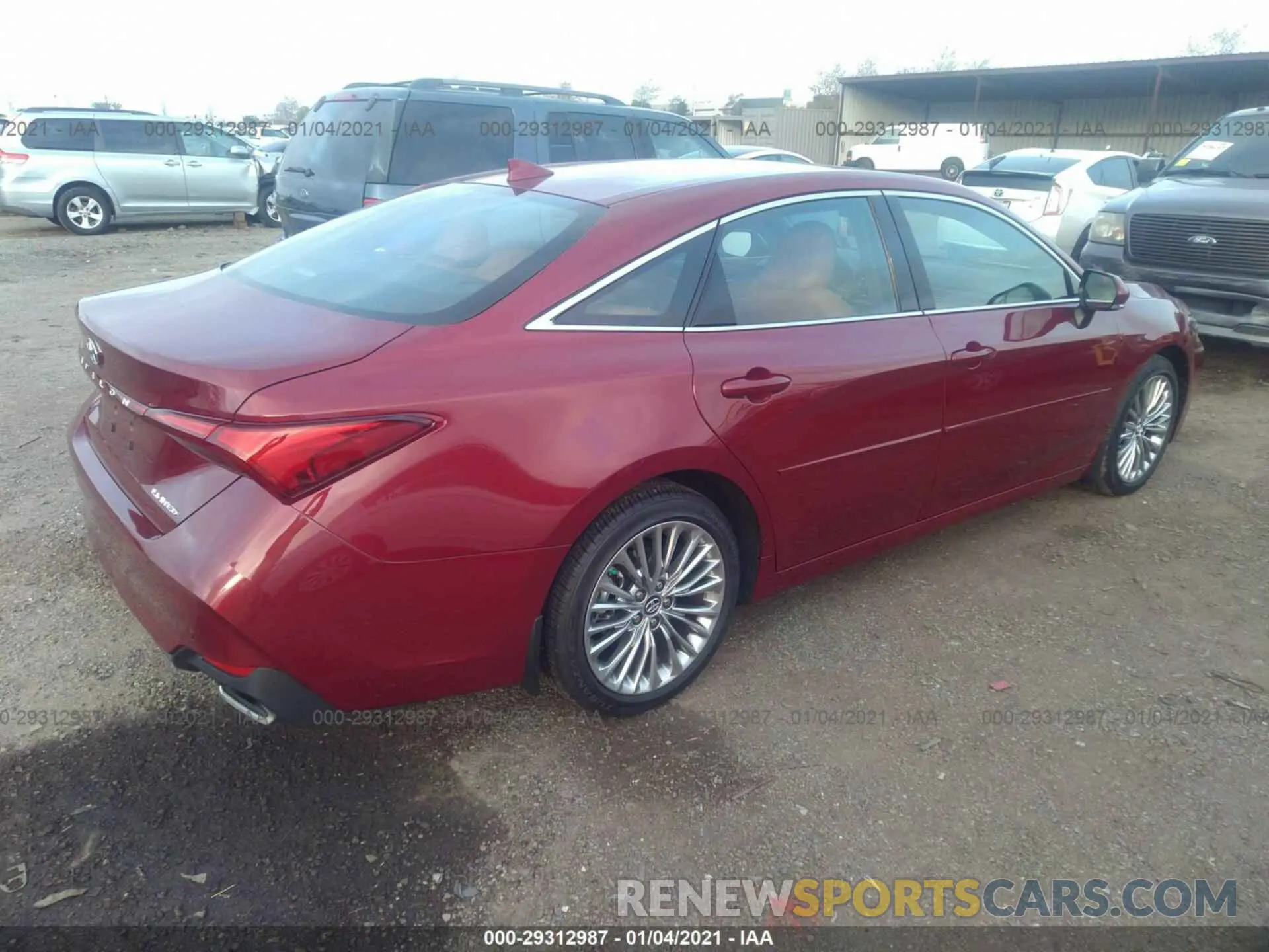 4 fotografías del automóvil dañado 4T1BZ1FBXKU035584 TOYOTA AVALON 2019