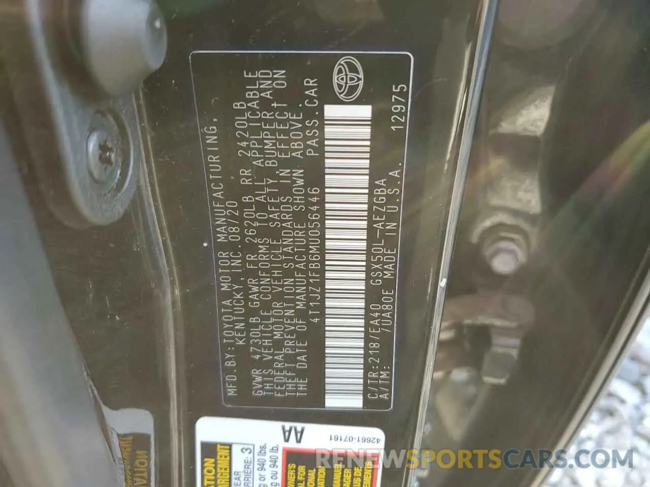 14 fotografías del automóvil dañado 4T1JZ1FB6MU056446 TOYOTA AVALON 2021