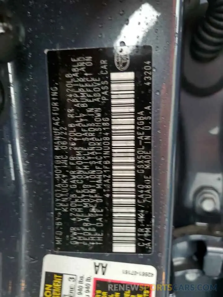 13 fotografías del automóvil dañado 4T1AZ1FB1NU084186 TOYOTA AVALON 2022