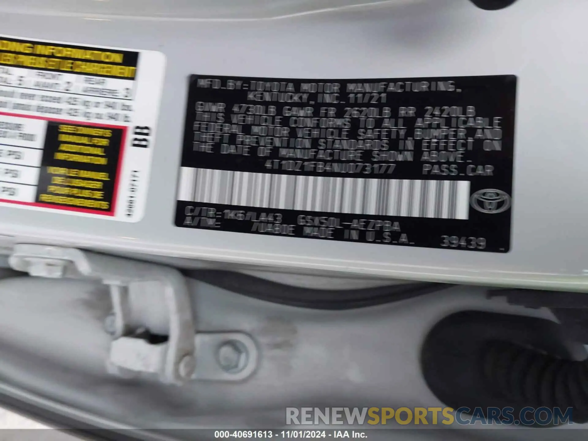 9 fotografías del automóvil dañado 4T1DZ1FB4NU073177 TOYOTA AVALON 2022