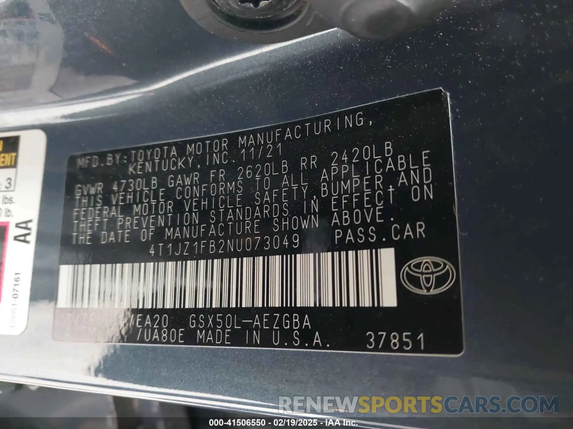 9 fotografías del automóvil dañado 4T1JZ1FB2NU073049 TOYOTA AVALON 2022