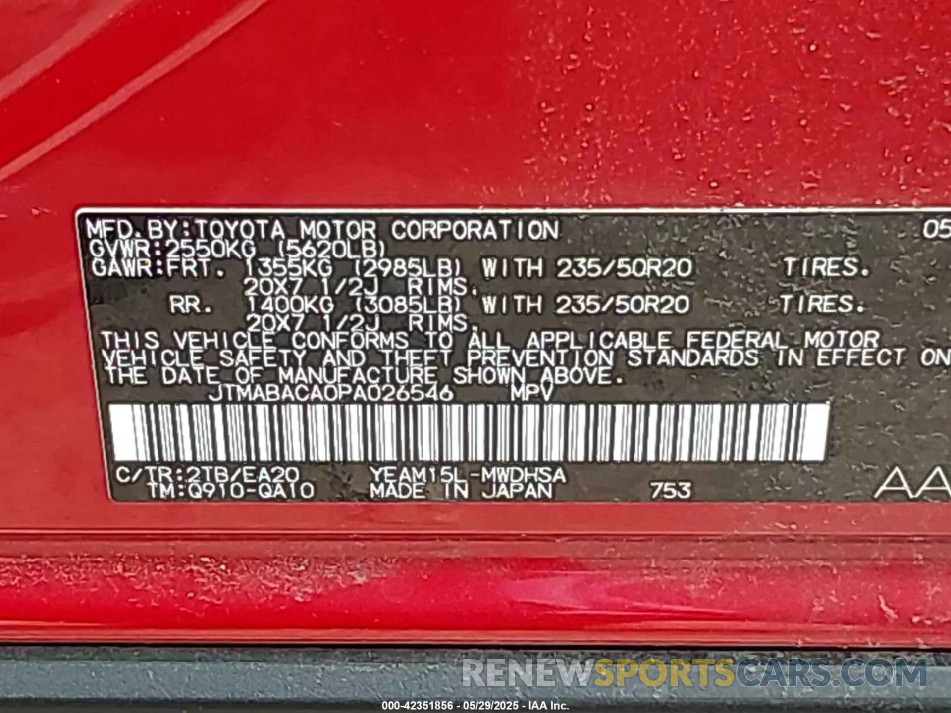9 fotografías del automóvil dañado JTMABACA0PA026546 TOYOTA BZ4X 2023