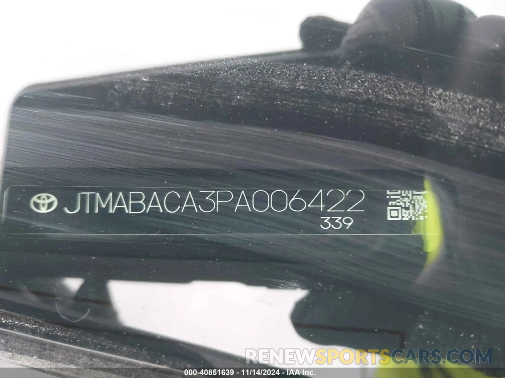 9 fotografías del automóvil dañado JTMABACA3PA006422 TOYOTA BZ4X 2023