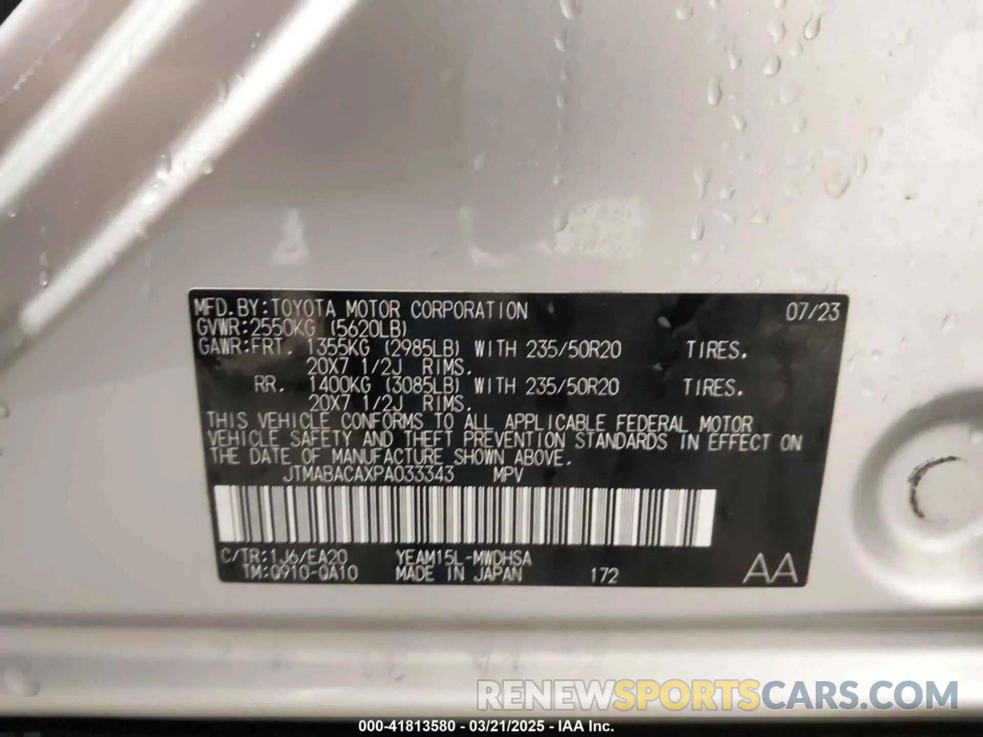 9 fotografías del automóvil dañado JTMABACAXPA033343 TOYOTA BZ4X 2023