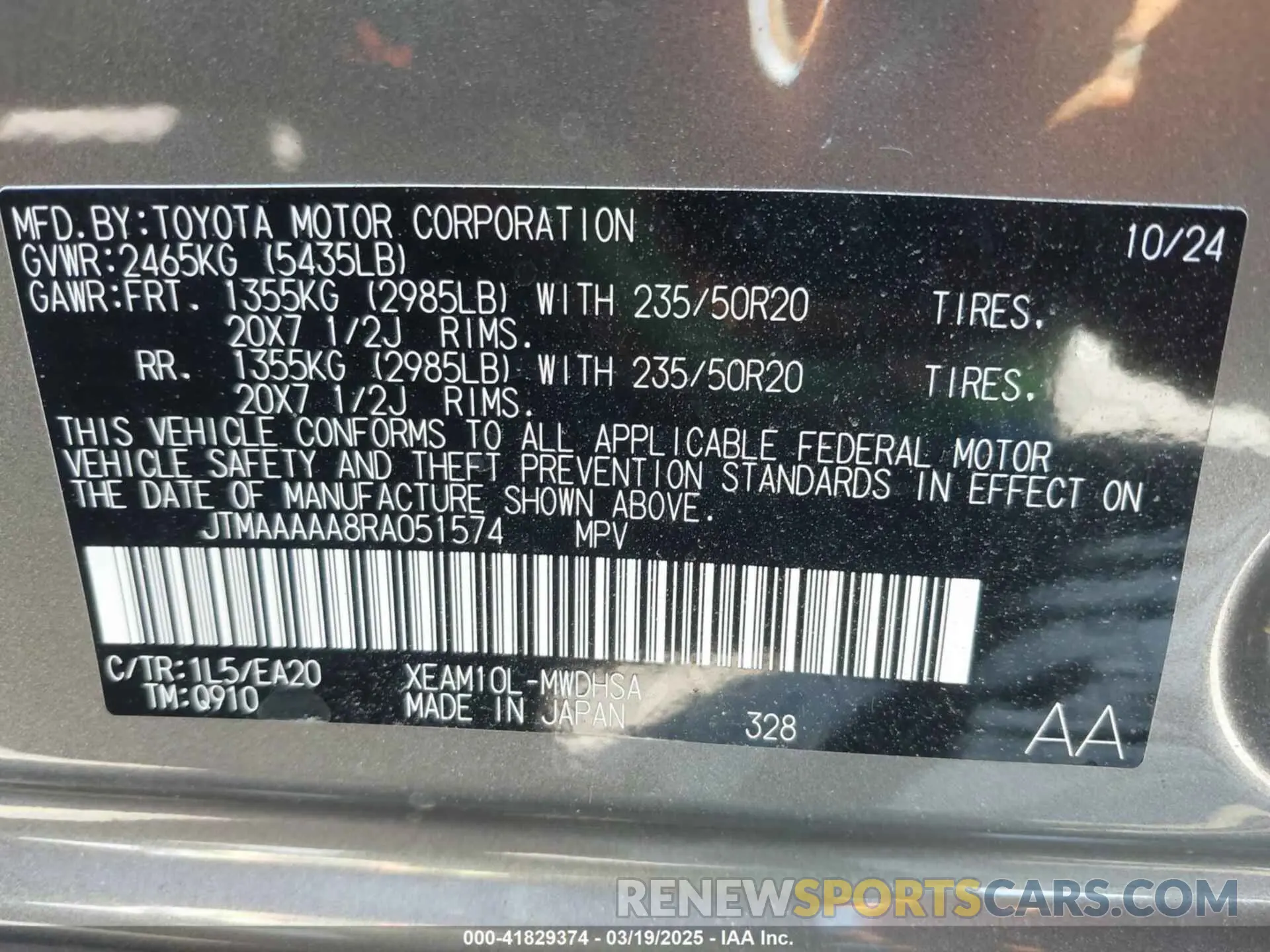 9 fotografías del automóvil dañado JTMAAAAA8RA051574 TOYOTA BZ4X 2024