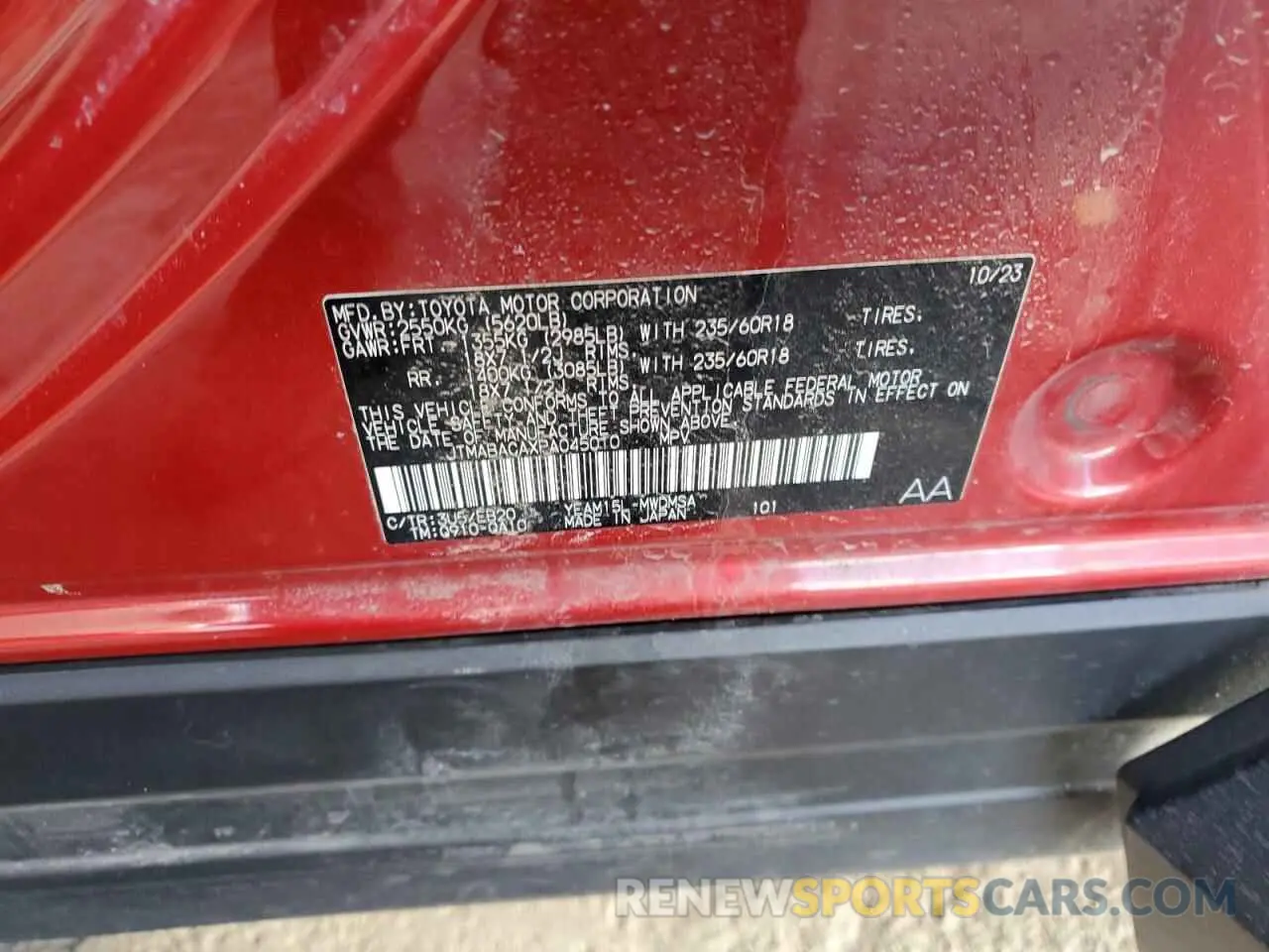 13 fotografías del automóvil dañado JTMABACAXPA045010 TOYOTA BZ4X XLE 2023