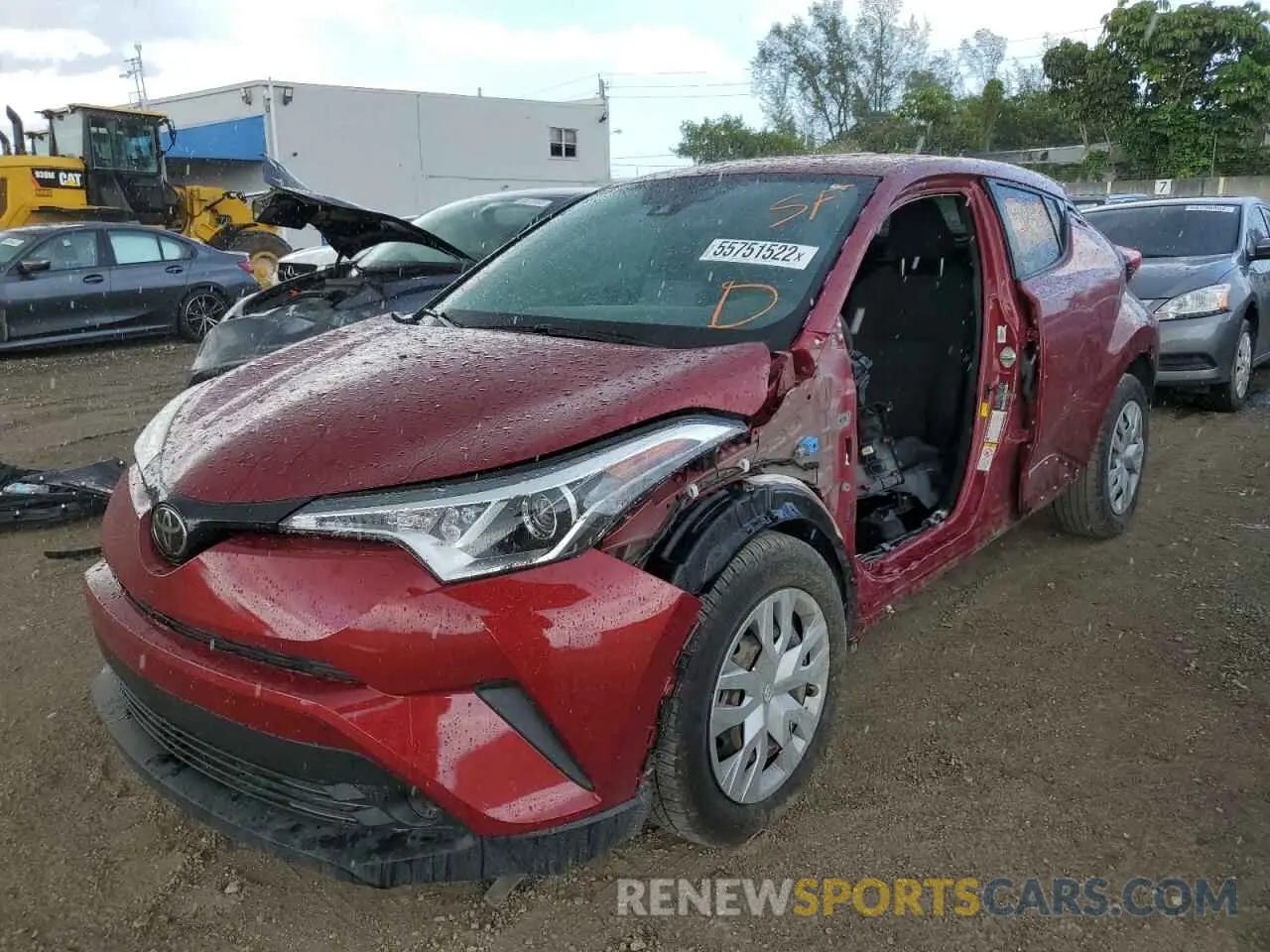 2 fotografías del automóvil dañado JTNKHMBX1K1054127 TOYOTA C-HR 2019
