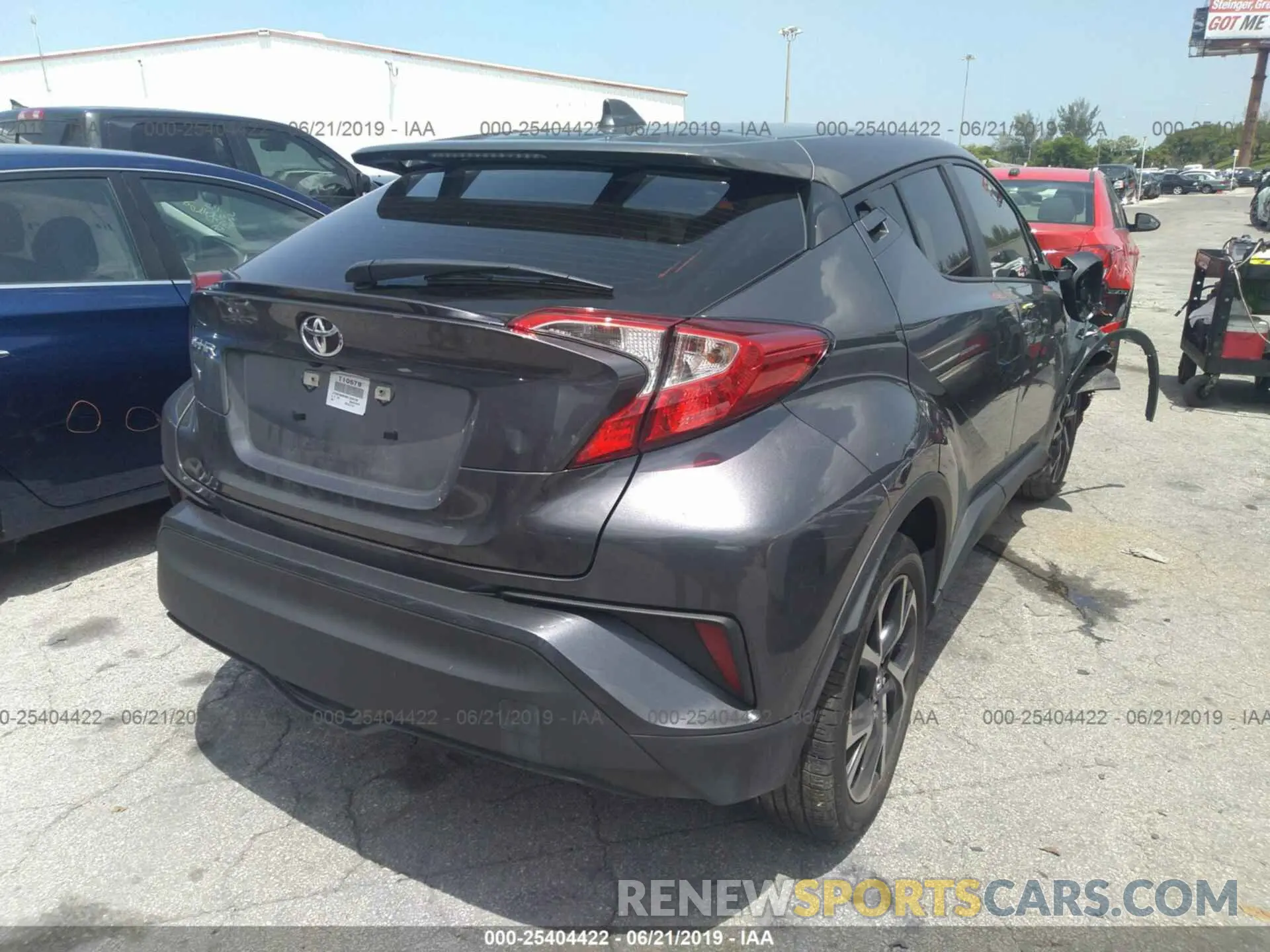 4 fotografías del automóvil dañado JTNKHMBX6K1025156 TOYOTA C-HR 2019