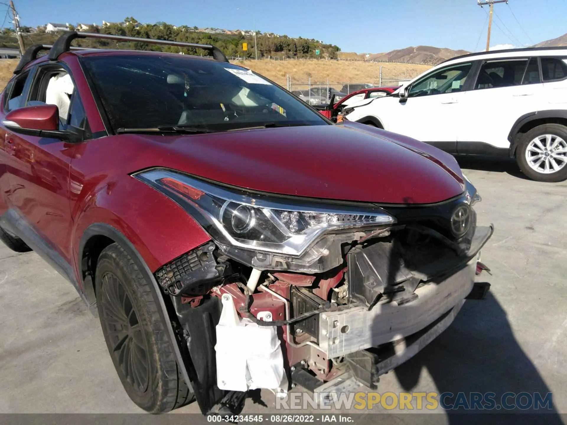6 fotografías del automóvil dañado JTNKHMBX8K1034490 TOYOTA C-HR 2019