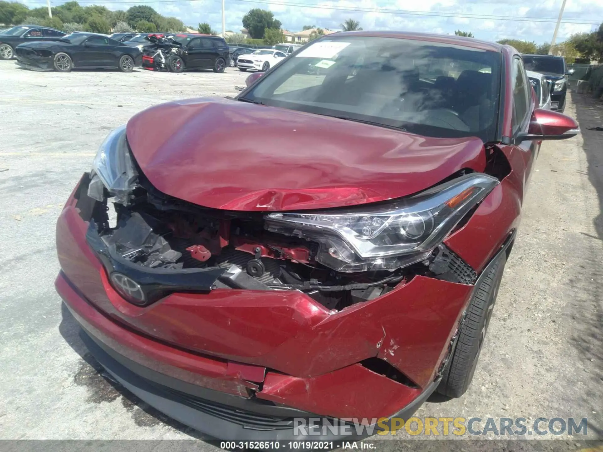 6 fotografías del automóvil dañado JTNKHMBXXK1054143 TOYOTA C-HR 2019