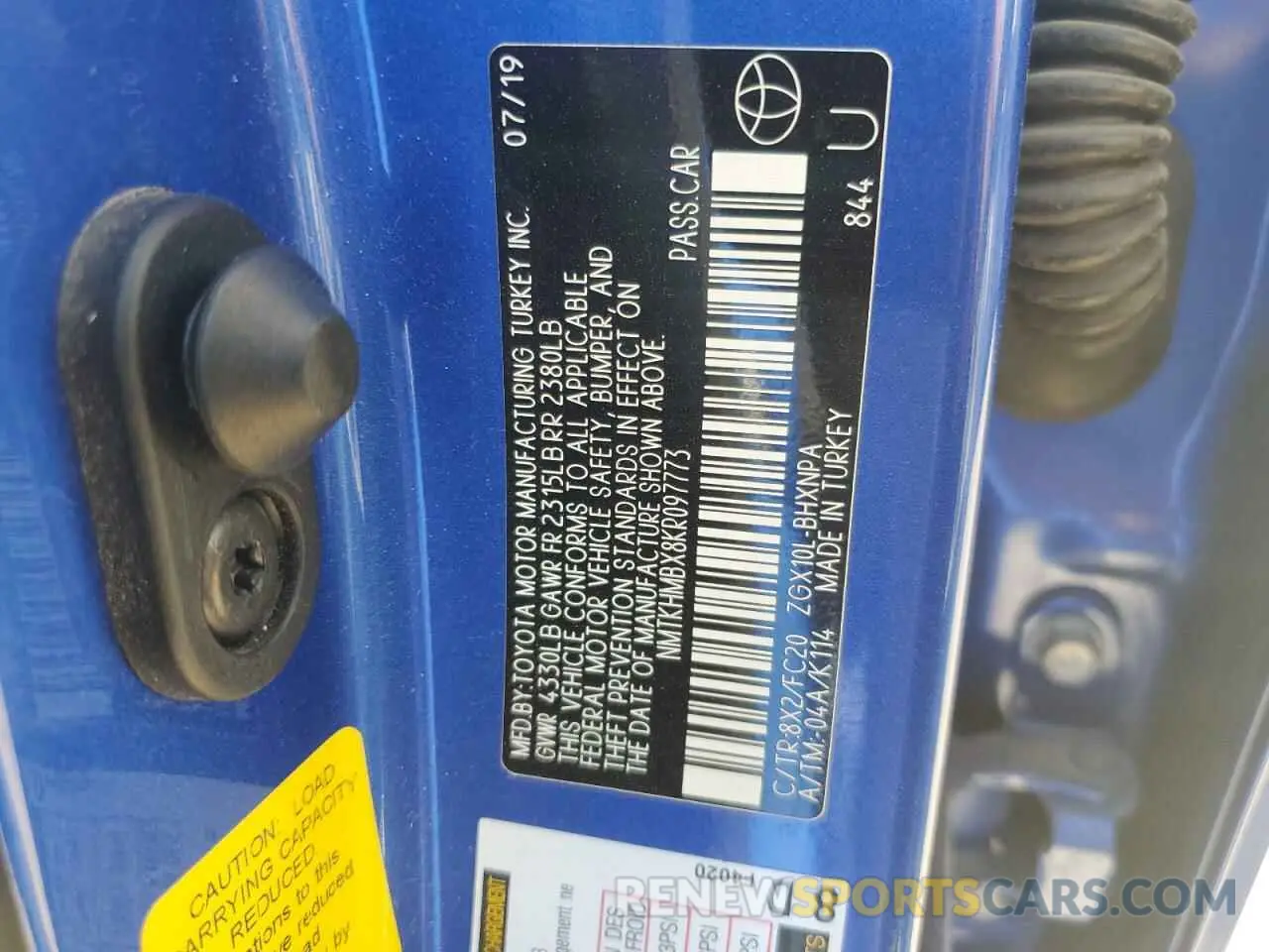 13 fotografías del automóvil dañado NMTKHMBX8KR097773 TOYOTA C-HR 2019
