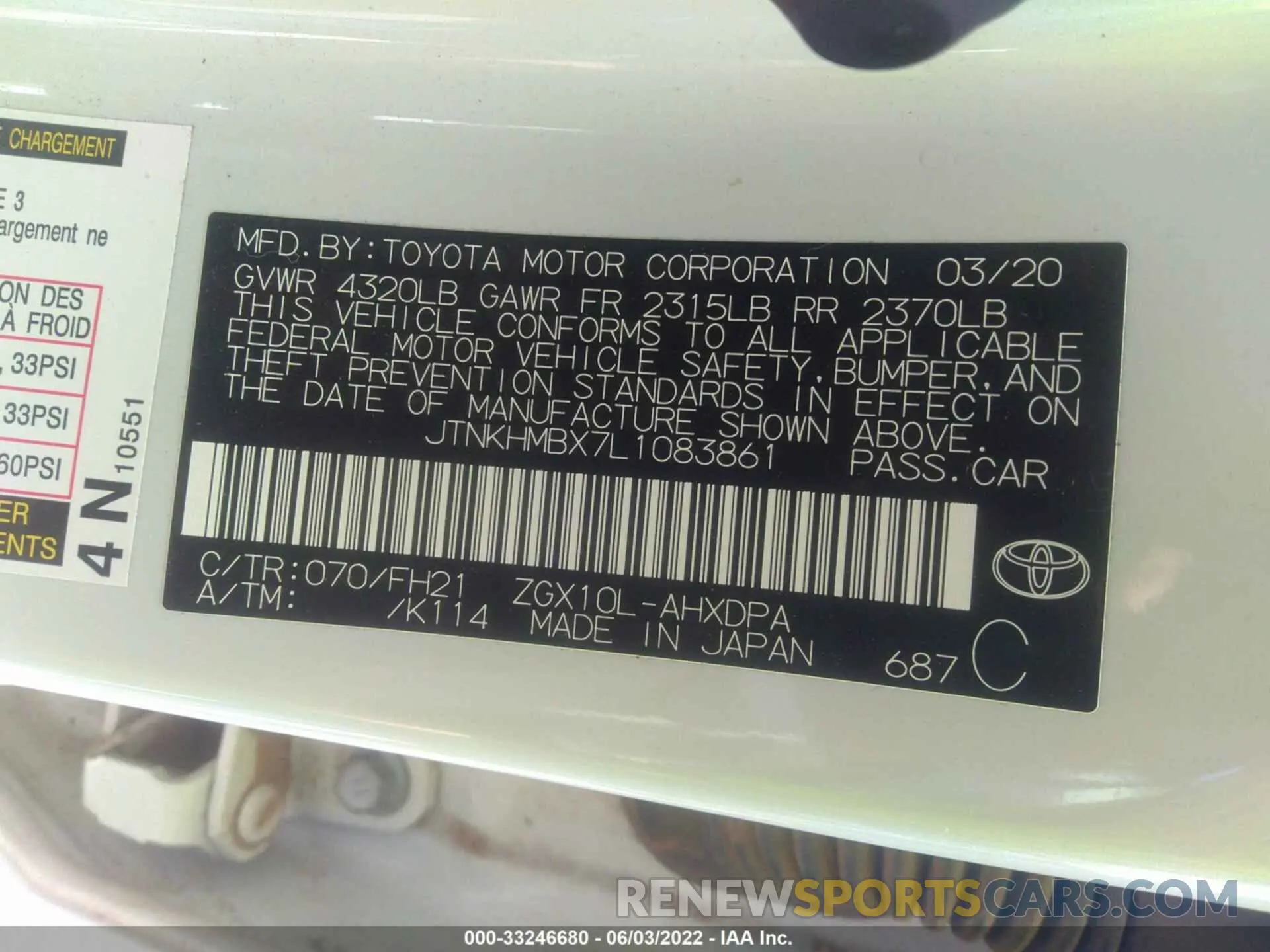9 fotografías del automóvil dañado JTNKHMBX7L1083861 TOYOTA C-HR 2020