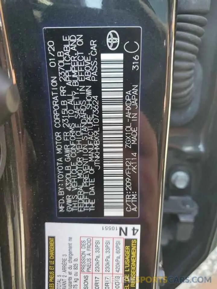 13 fotografías del automóvil dañado JTNKHMBX9L1073624 TOYOTA C-HR 2020