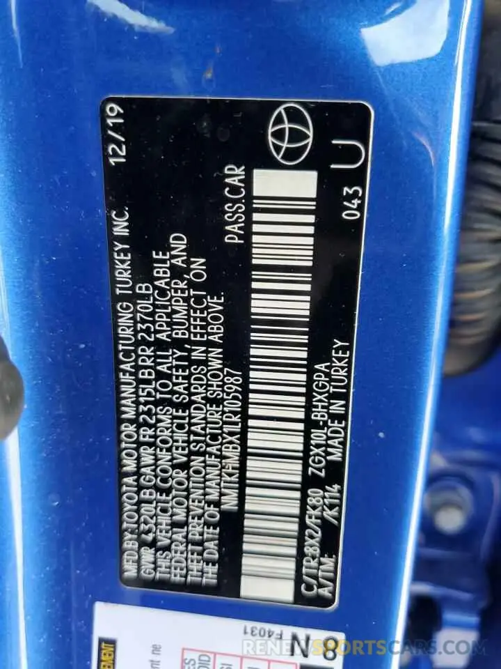 13 fotografías del automóvil dañado NMTKHMBX1LR105987 TOYOTA C-HR 2020