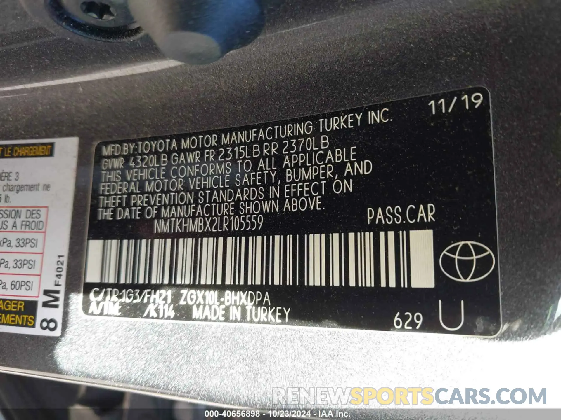 9 fotografías del automóvil dañado NMTKHMBX2LR105559 TOYOTA C-HR 2020
