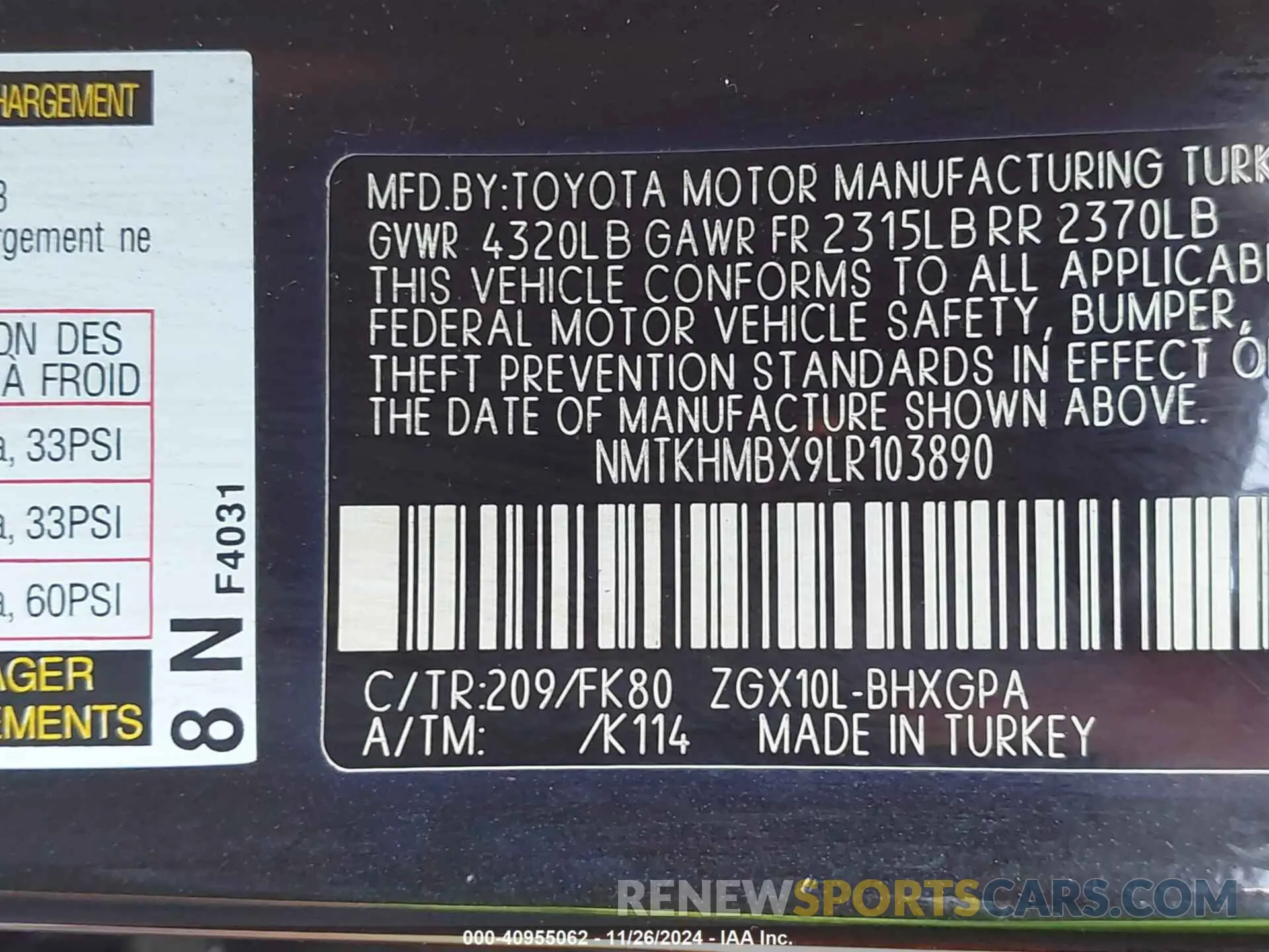 9 fotografías del automóvil dañado NMTKHMBX9LR103890 TOYOTA C-HR 2020