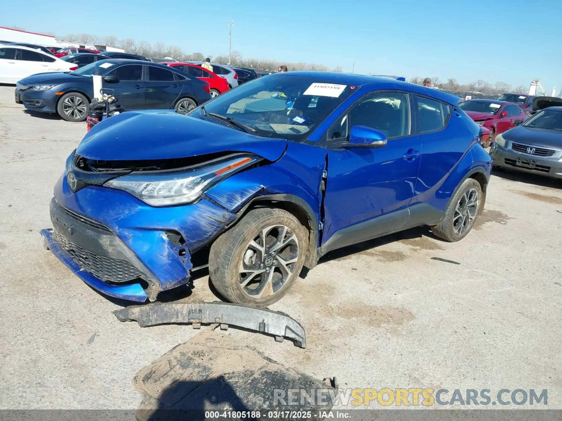 2 fotografías del automóvil dañado JTNKHMBX0M1118192 TOYOTA C-HR 2021