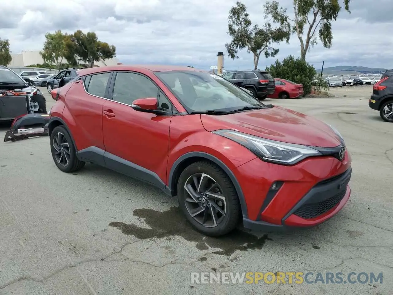 4 fotografías del automóvil dañado JTNKHMBX2M1104830 TOYOTA C-HR 2021