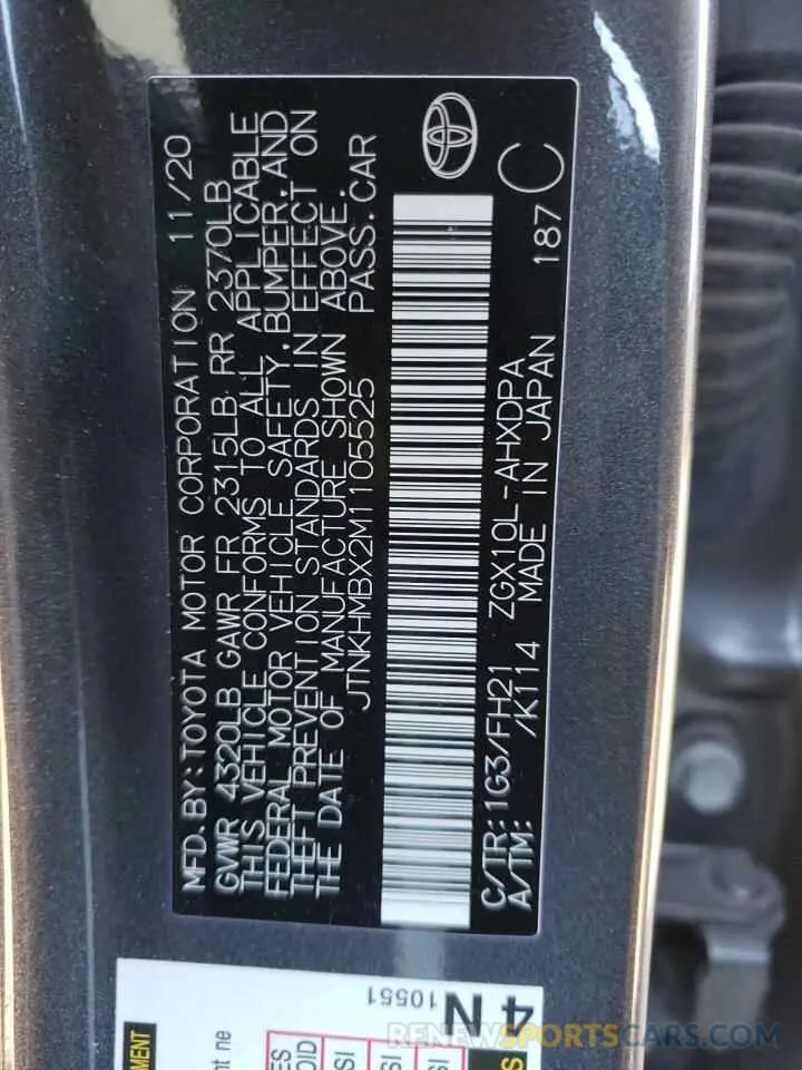 13 fotografías del automóvil dañado JTNKHMBX2M1105525 TOYOTA C-HR 2021
