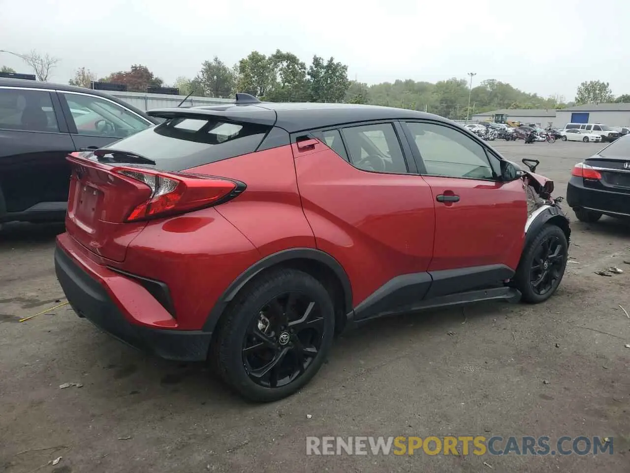 3 fotografías del automóvil dañado JTNKHMBX2M1129128 TOYOTA C-HR 2021
