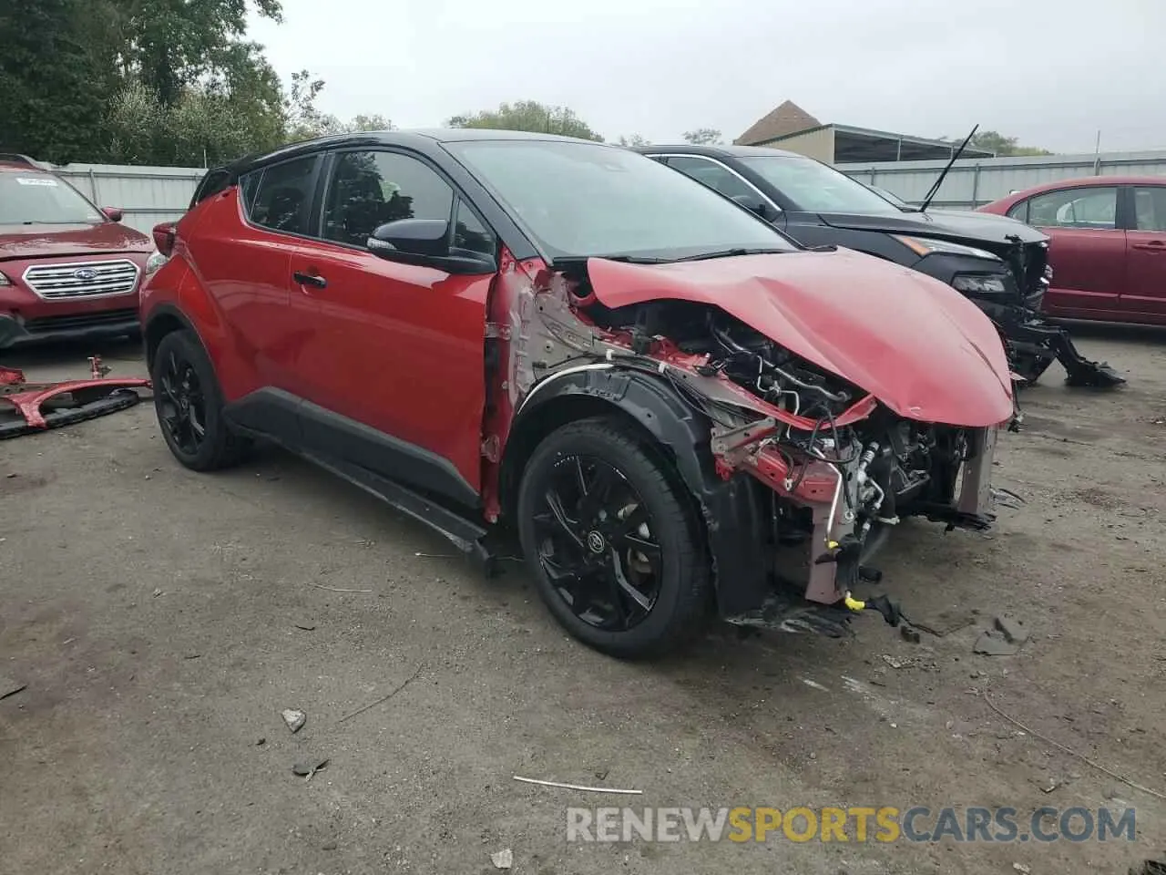 4 fotografías del automóvil dañado JTNKHMBX2M1129128 TOYOTA C-HR 2021