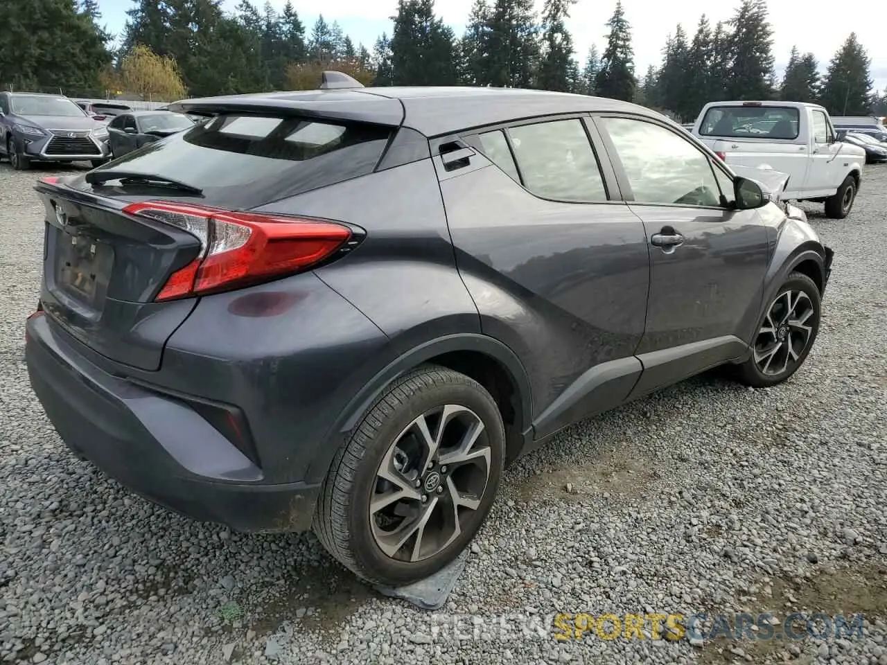 3 fotografías del automóvil dañado JTNKHMBX4M1125209 TOYOTA C-HR 2021