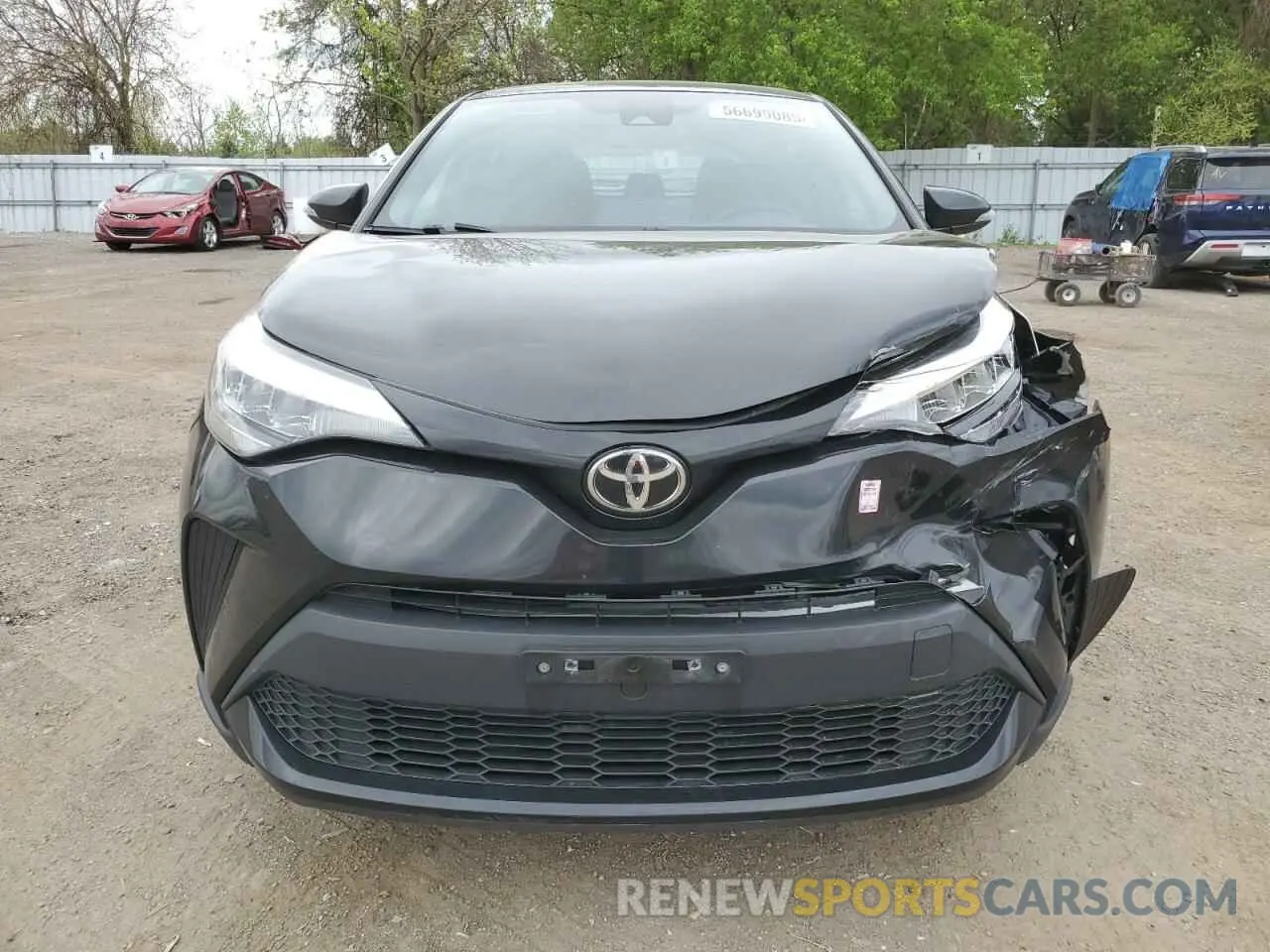 5 fotografías del automóvil dañado JTNKHMBX5M1101338 TOYOTA C-HR 2021