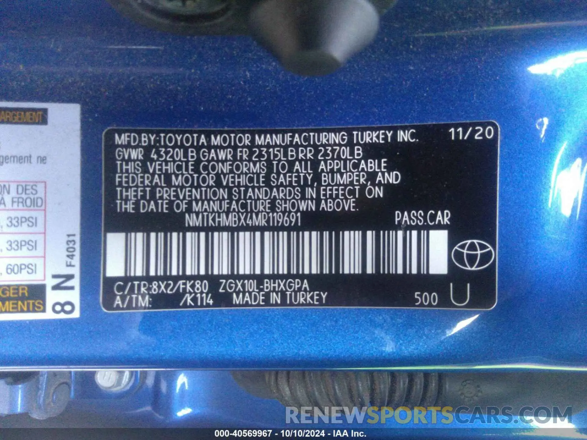 9 fotografías del automóvil dañado NMTKHMBX4MR119691 TOYOTA C-HR 2021