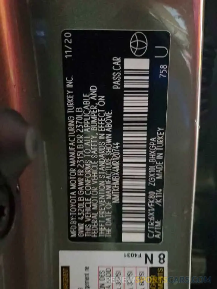 13 fotografías del automóvil dañado NMTKHMBX4MR120744 TOYOTA C-HR 2021