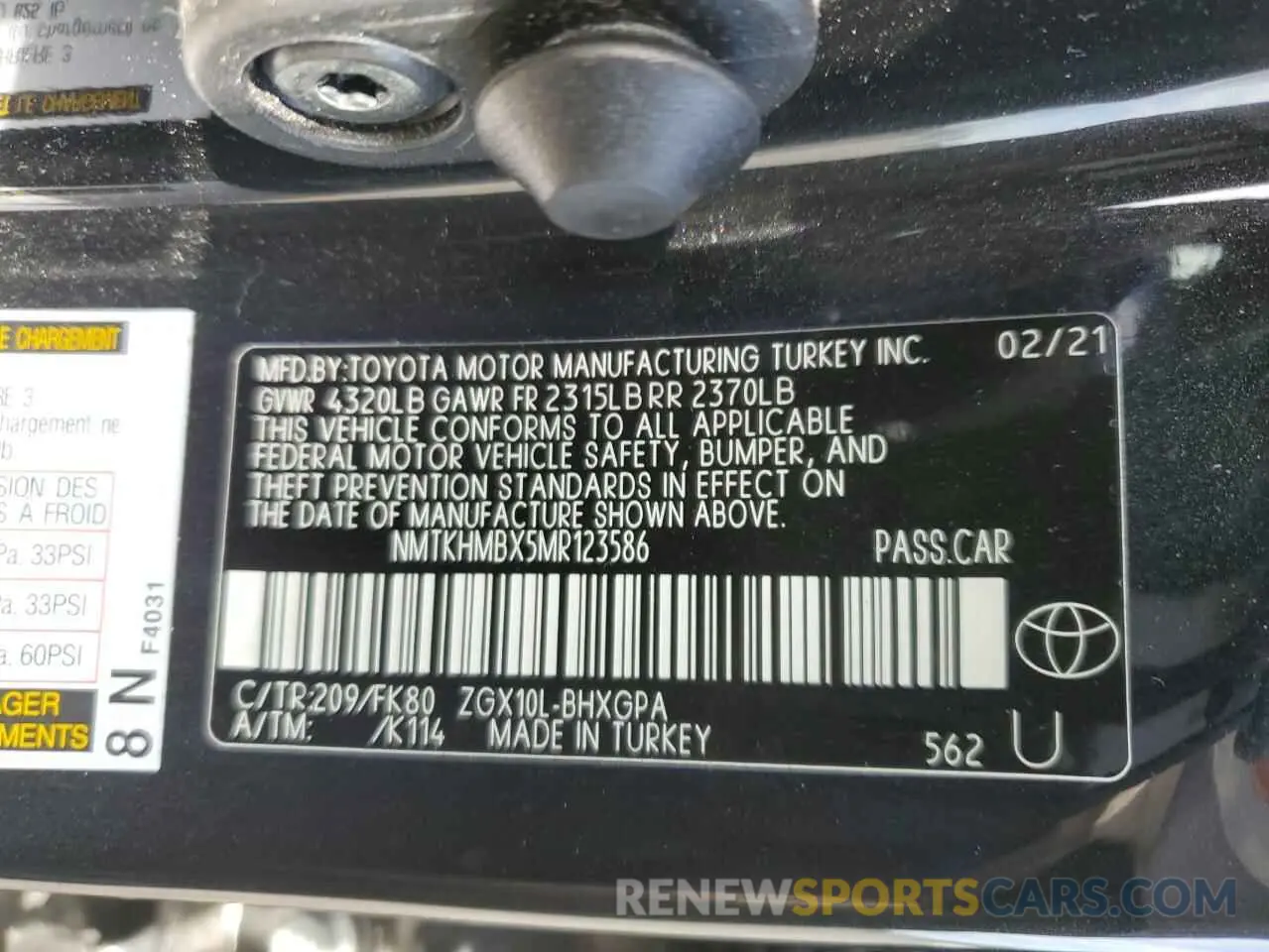 13 fotografías del automóvil dañado NMTKHMBX5MR123586 TOYOTA C-HR 2021