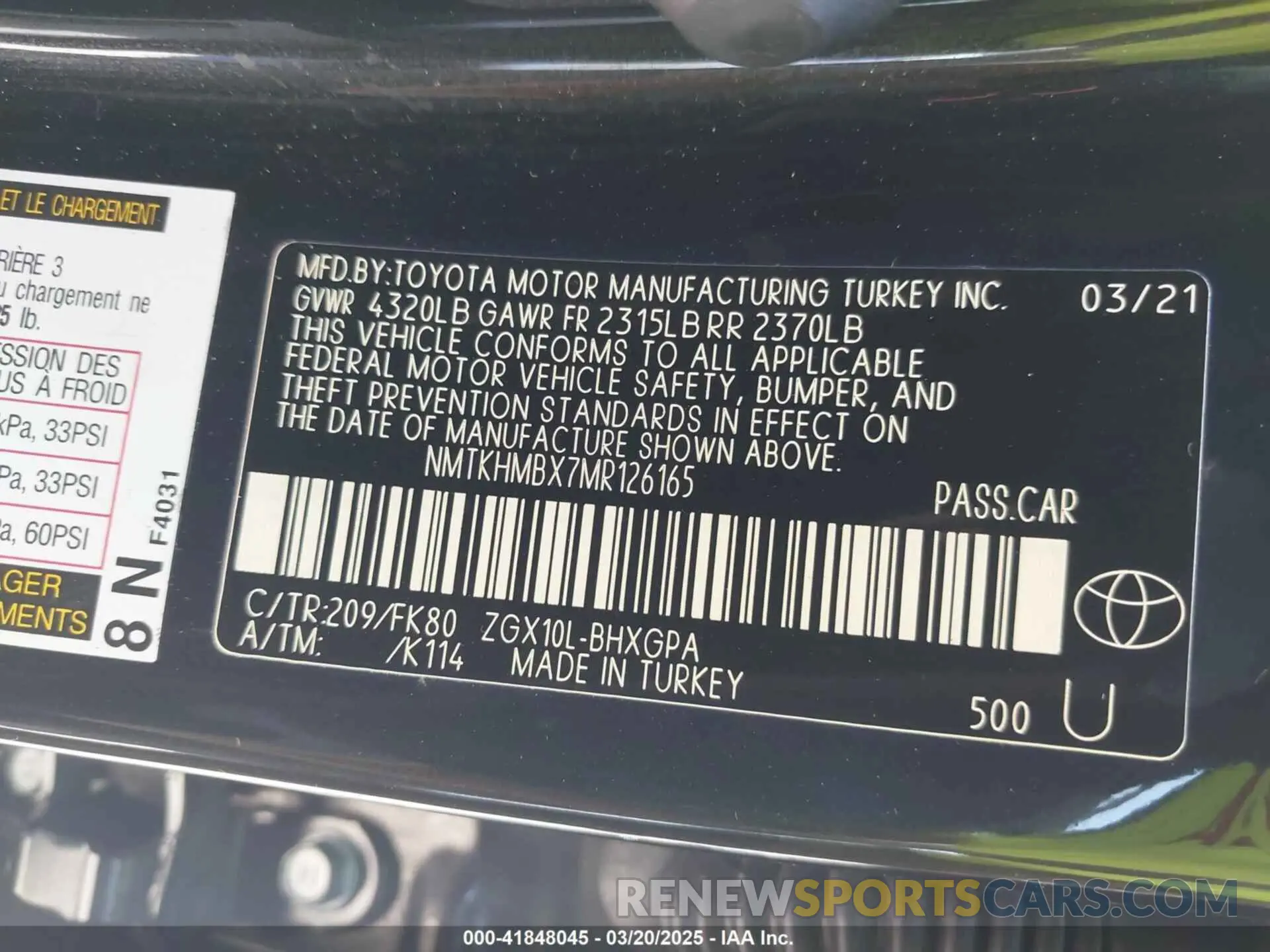 9 fotografías del automóvil dañado NMTKHMBX7MR126165 TOYOTA C-HR 2021
