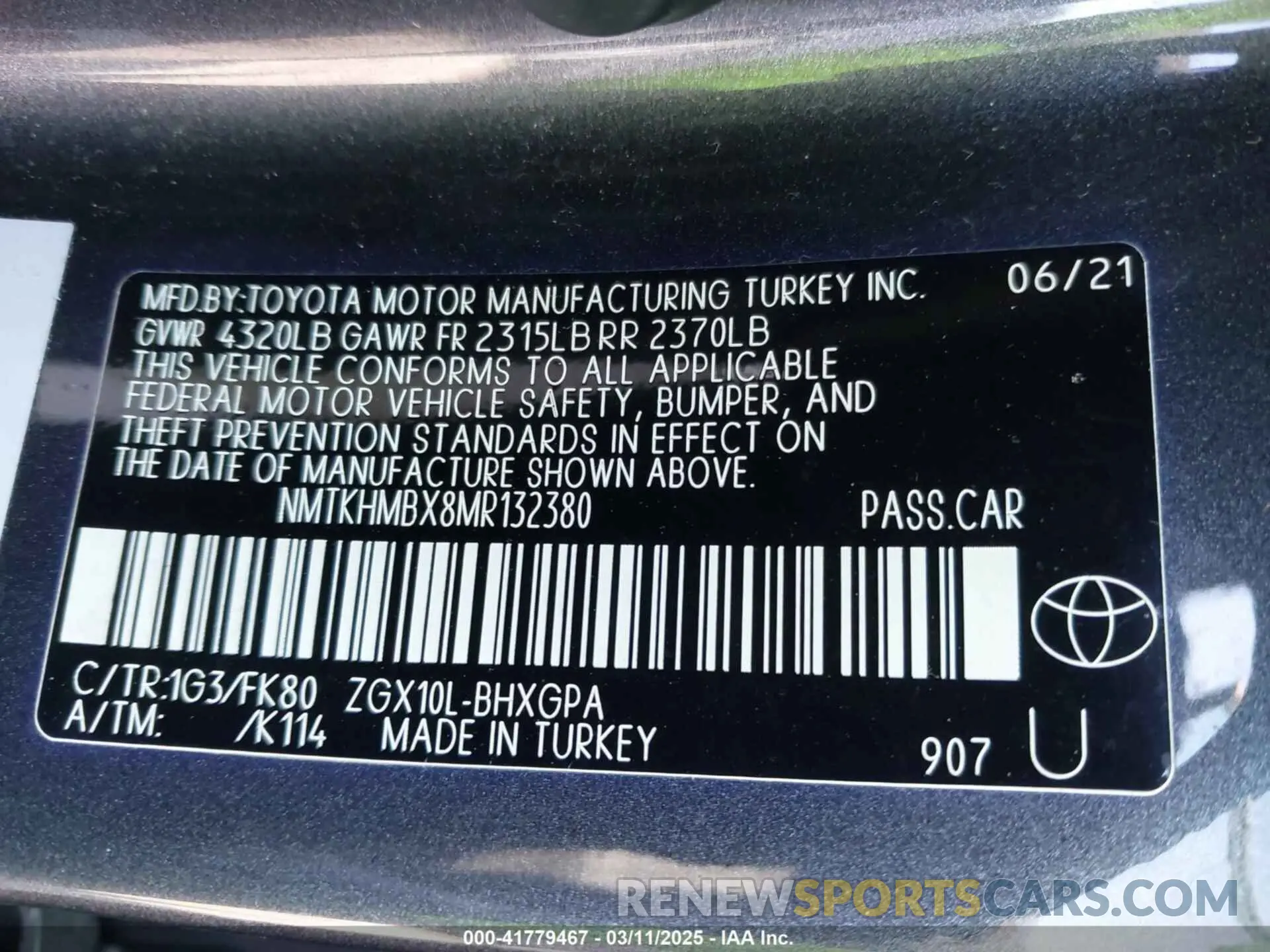 9 fotografías del automóvil dañado NMTKHMBX8MR132380 TOYOTA C-HR 2021