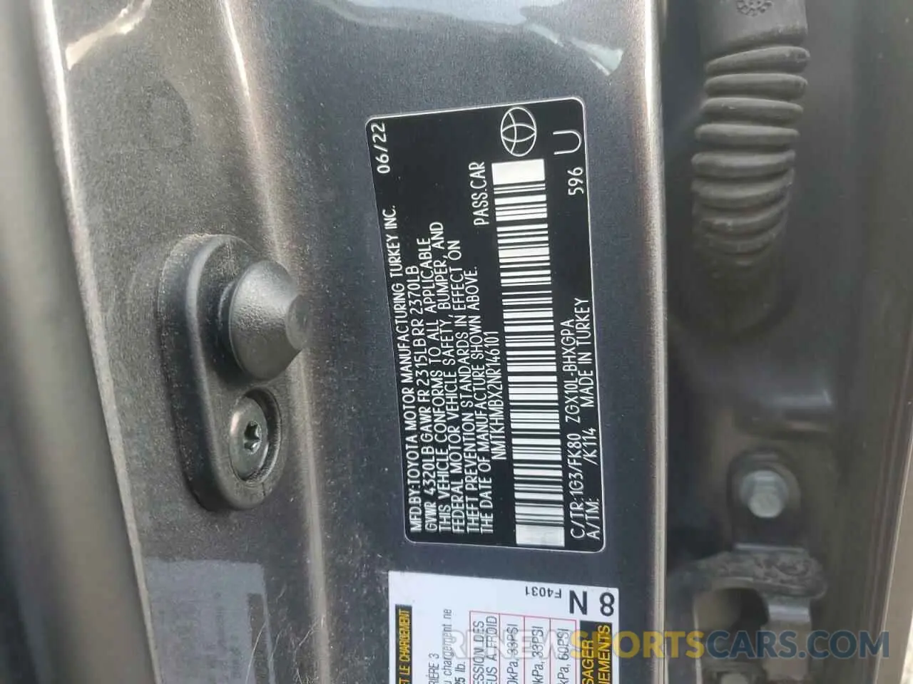 13 fotografías del automóvil dañado NMTKHMBX2NR146101 TOYOTA C-HR 2022