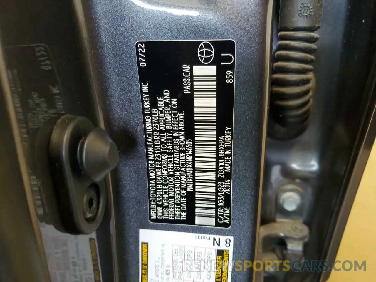 12 fotografías del automóvil dañado NMTKHMBX4NR146505 TOYOTA C-HR 2022