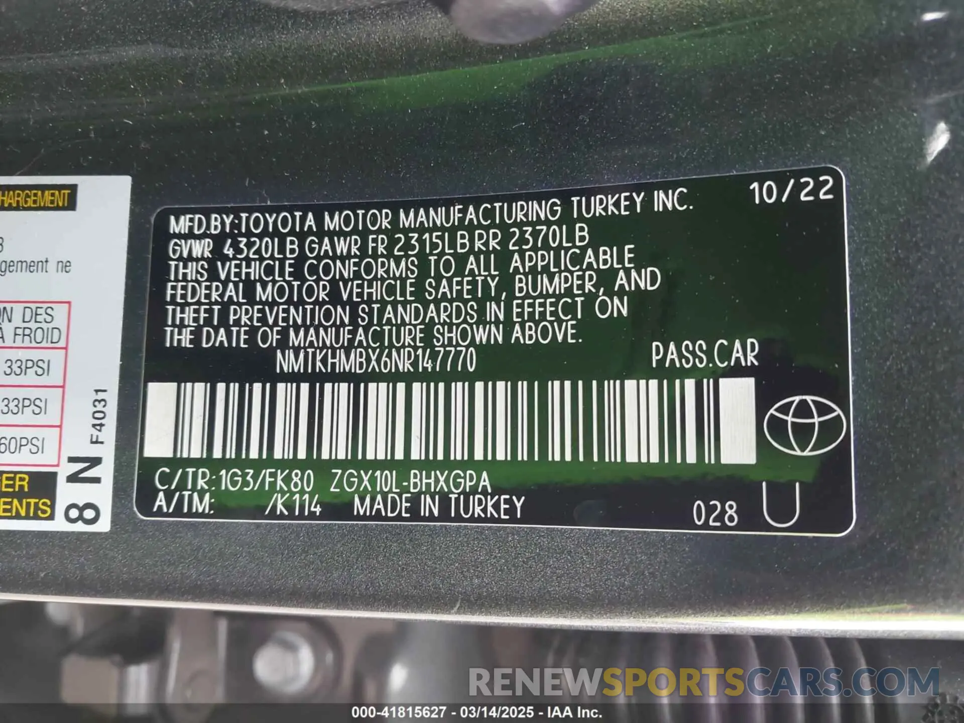 9 fotografías del automóvil dañado NMTKHMBX6NR147770 TOYOTA C-HR 2022