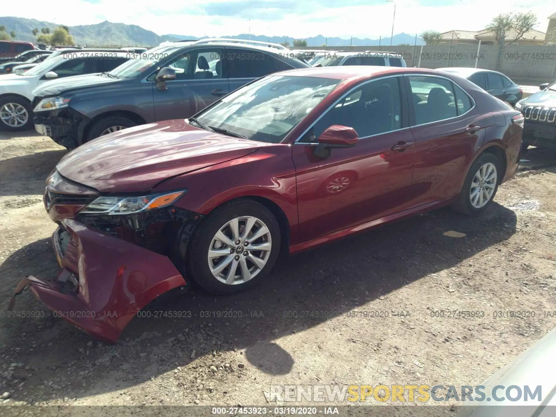2 fotografías del automóvil dañado 4T1B11HK2KU719159 TOYOTA CAMRY 2019