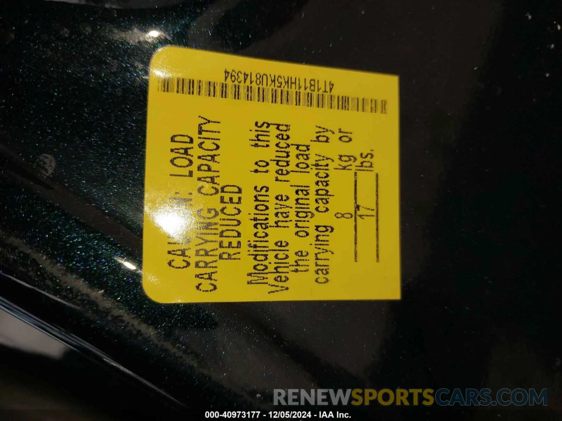9 fotografías del automóvil dañado 4T1B11HK5KU814394 TOYOTA CAMRY 2019