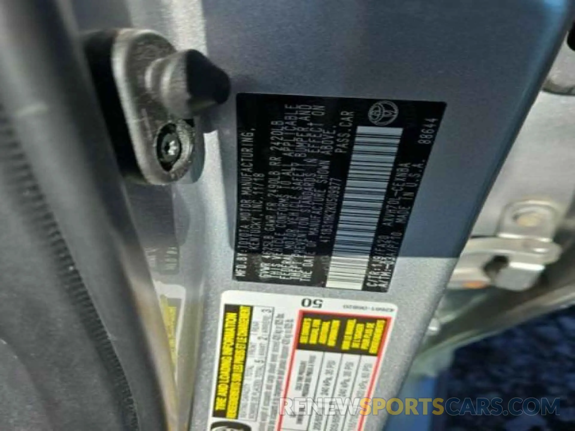 9 fotografías del automóvil dañado 4T1B31HK2KU509977 TOYOTA CAMRY 2019