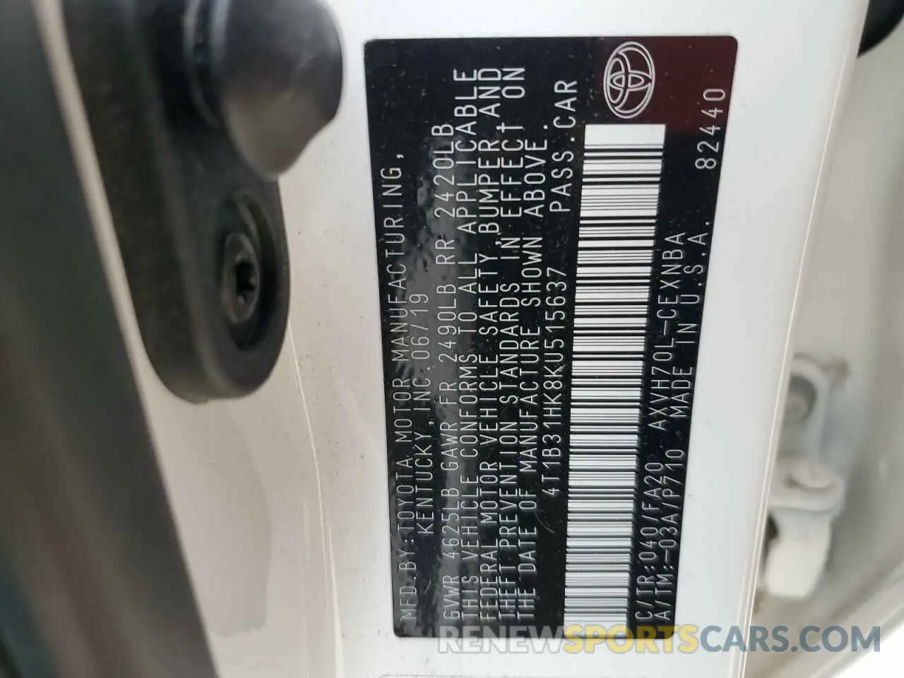 13 fotografías del automóvil dañado 4T1B31HK8KU515637 TOYOTA CAMRY 2019