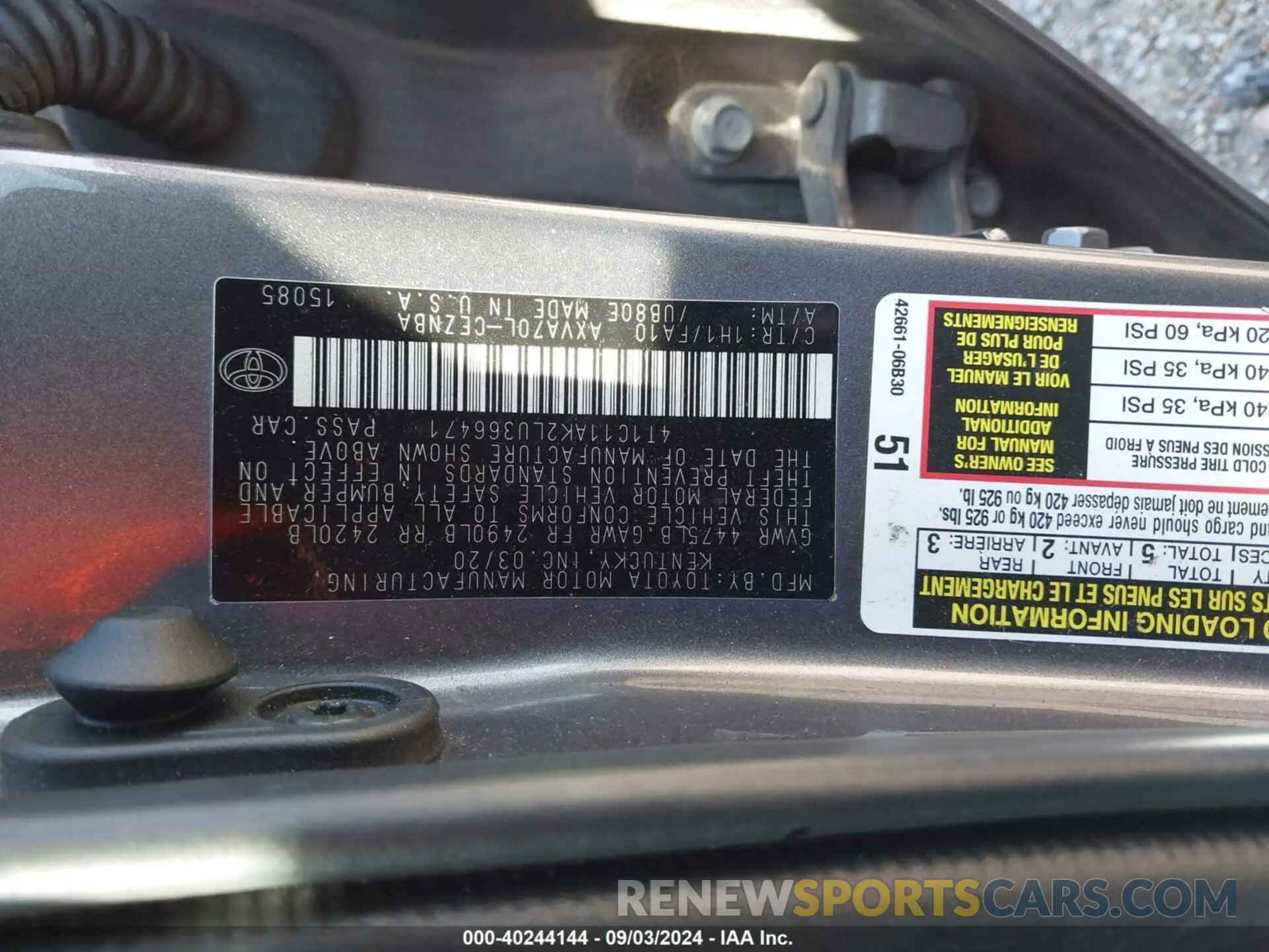 9 fotografías del automóvil dañado 4T1C11AK2LU366471 TOYOTA CAMRY 2020