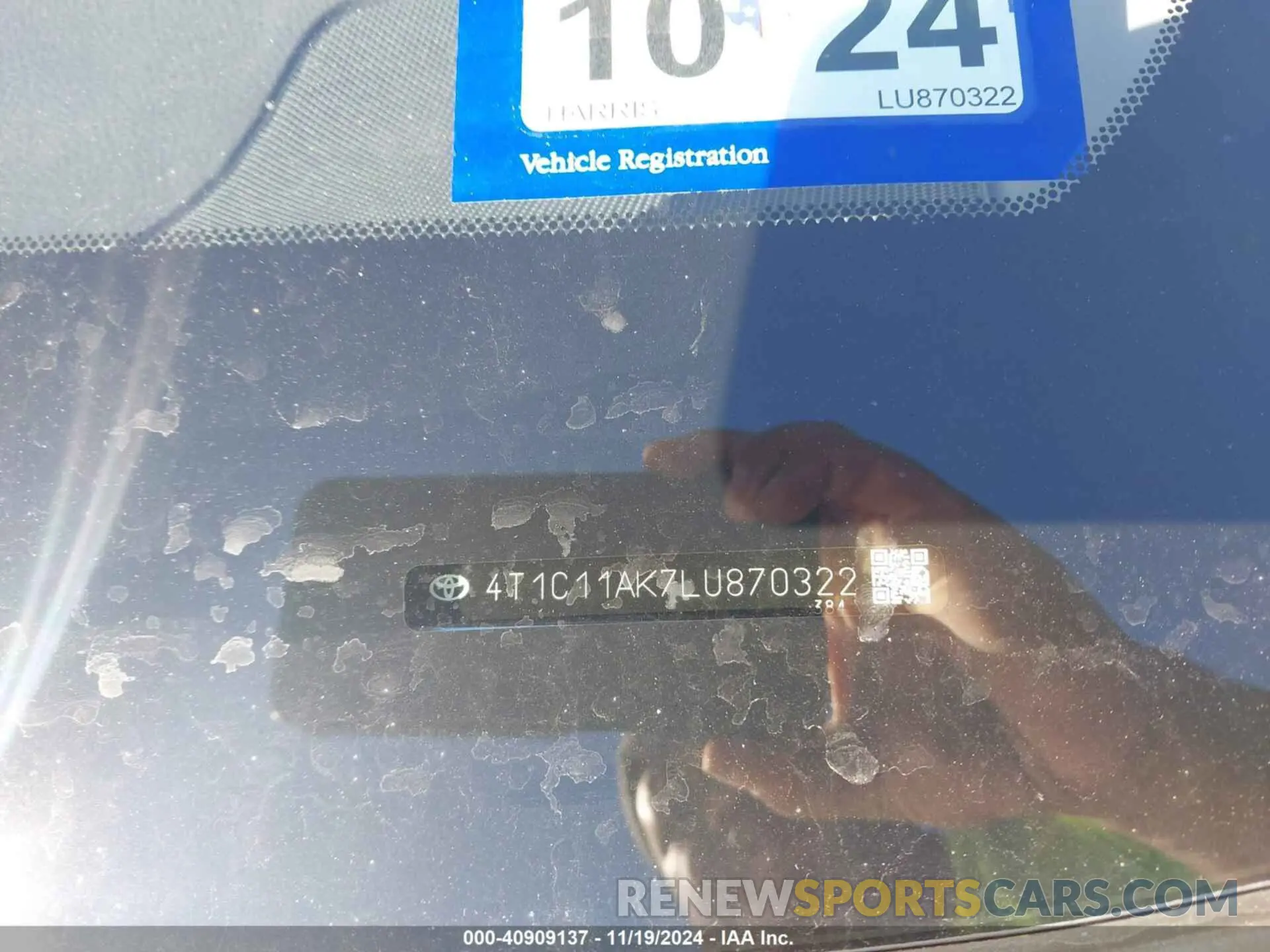 9 fotografías del automóvil dañado 4T1C11AK7LU870322 TOYOTA CAMRY 2020
