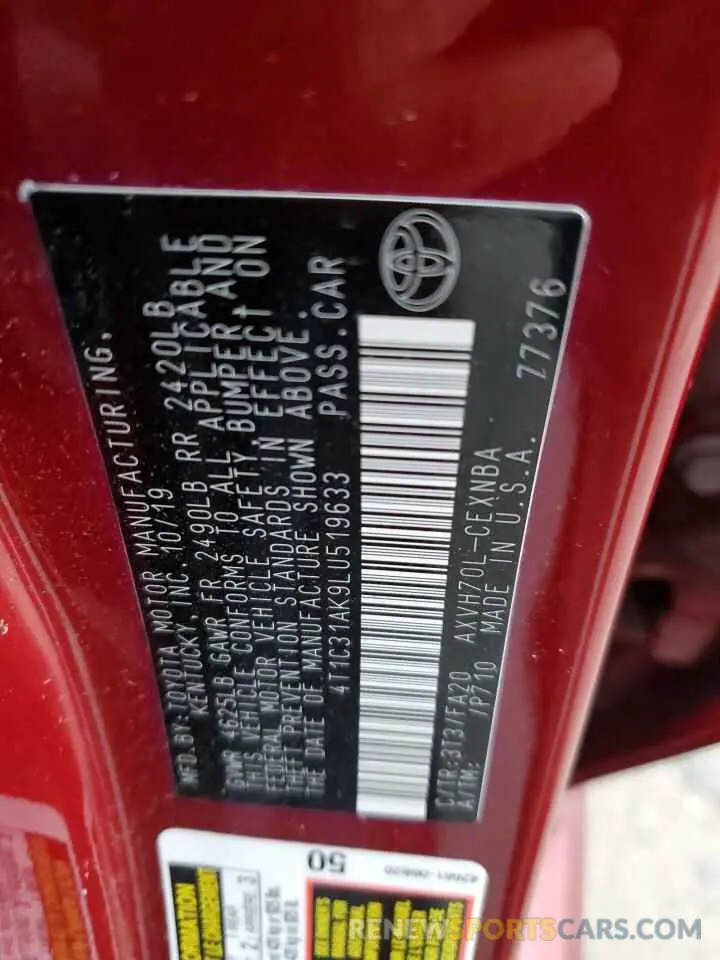 13 fotografías del automóvil dañado 4T1C31AK9LU519633 TOYOTA CAMRY 2020