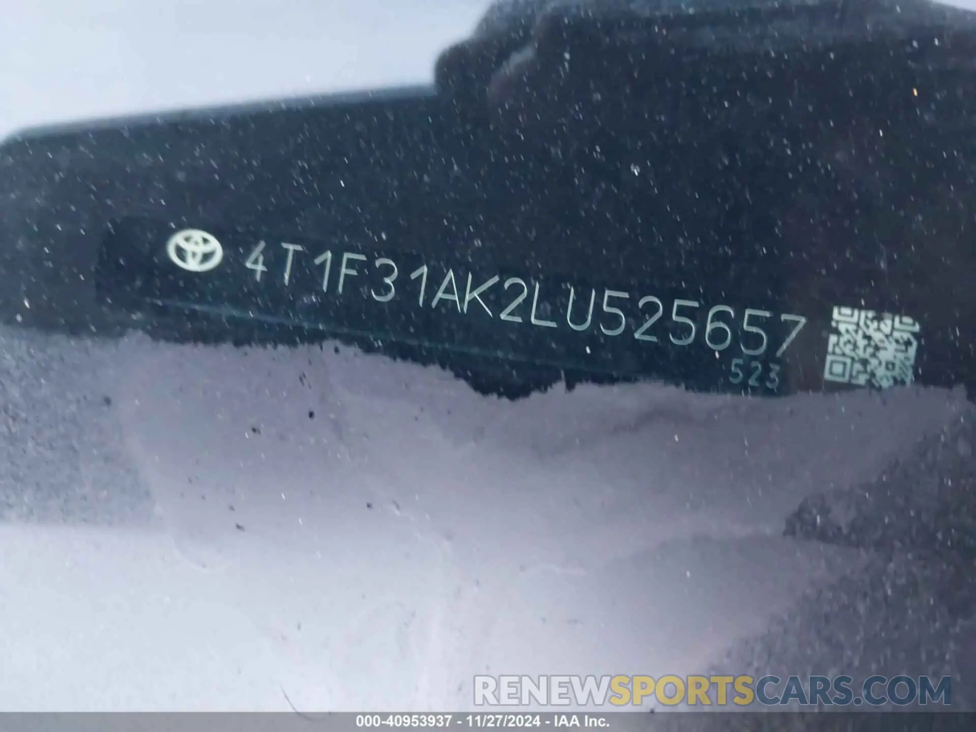 17 fotografías del automóvil dañado 4T1F31AK2LU525657 TOYOTA CAMRY 2020
