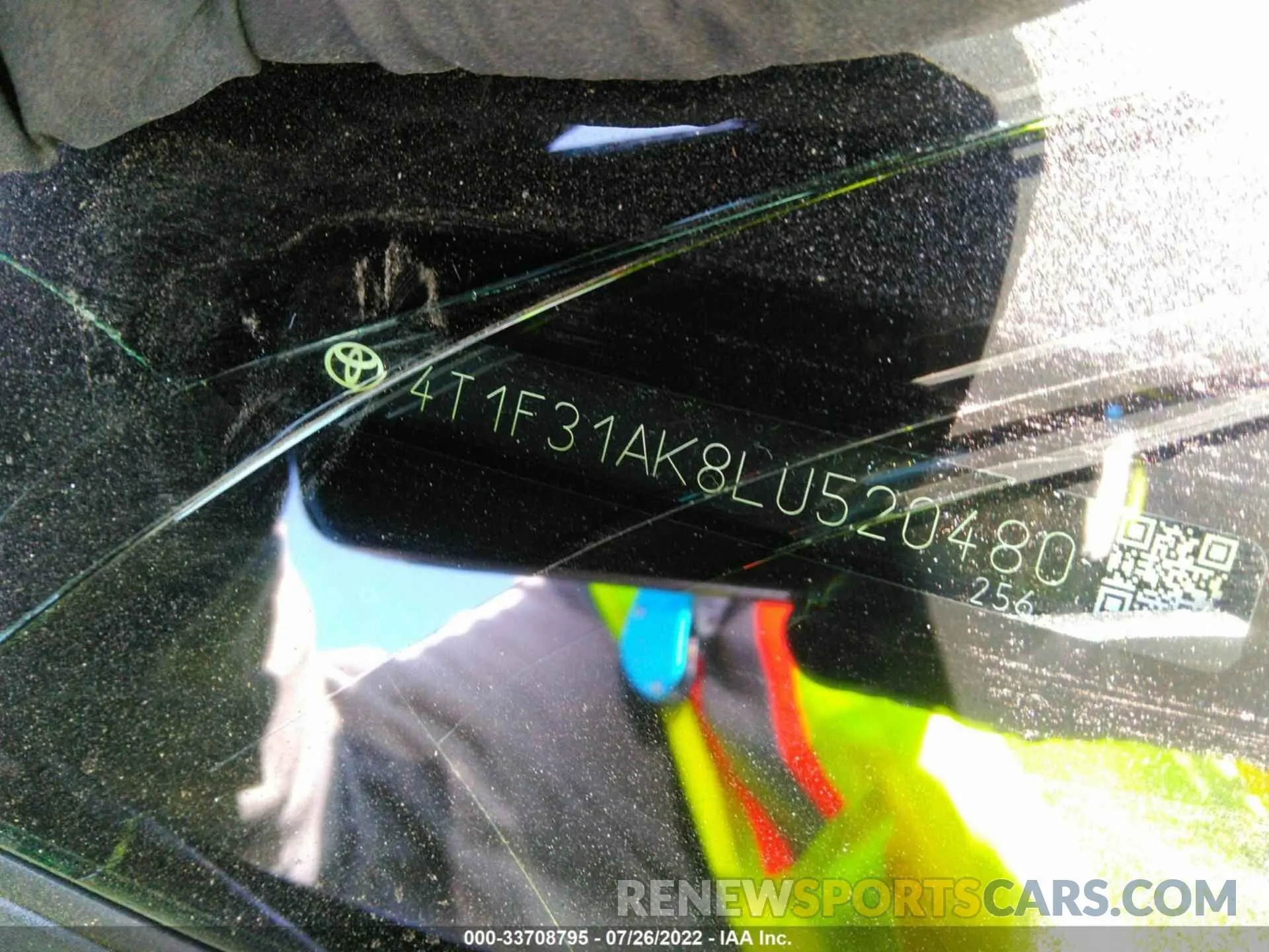 9 fotografías del automóvil dañado 4T1F31AK8LU520480 TOYOTA CAMRY 2020