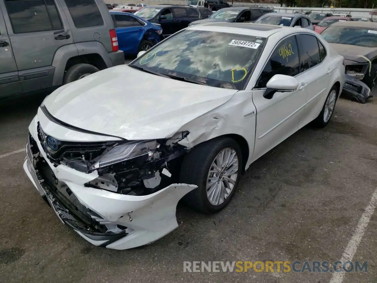 2 fotografías del automóvil dañado 4T1F31AKXLU017100 TOYOTA CAMRY 2020