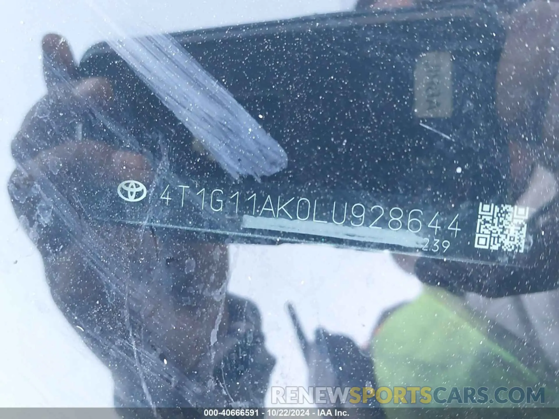 9 fotografías del automóvil dañado 4T1G11AK0LU928644 TOYOTA CAMRY 2020