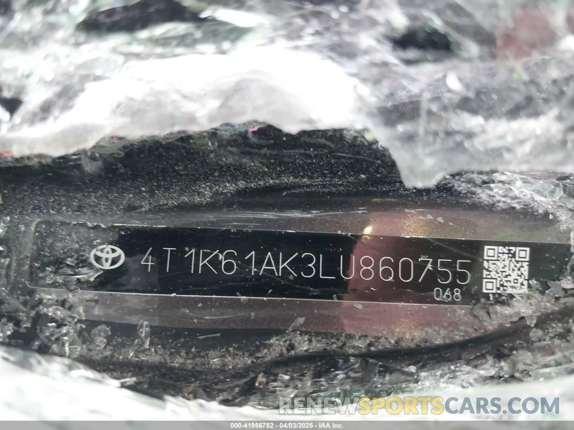9 fotografías del automóvil dañado 4T1K61AK3LU860755 TOYOTA CAMRY 2020